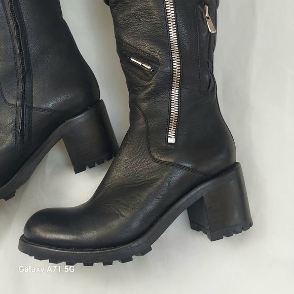 Sexy, Chic Free Lance Paris Black Leather Moto Motorcycle Boots 6.5 Portugal - Picture 6 of 16